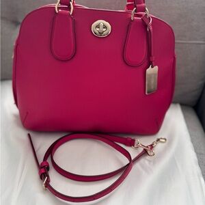 Coach Hot Pink Dome Satchel with Removable Strap